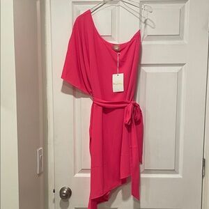 Show Me Your MuMu One Shoulder Pink Dress